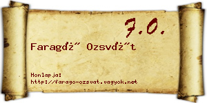 Faragó Ozsvát névjegykártya